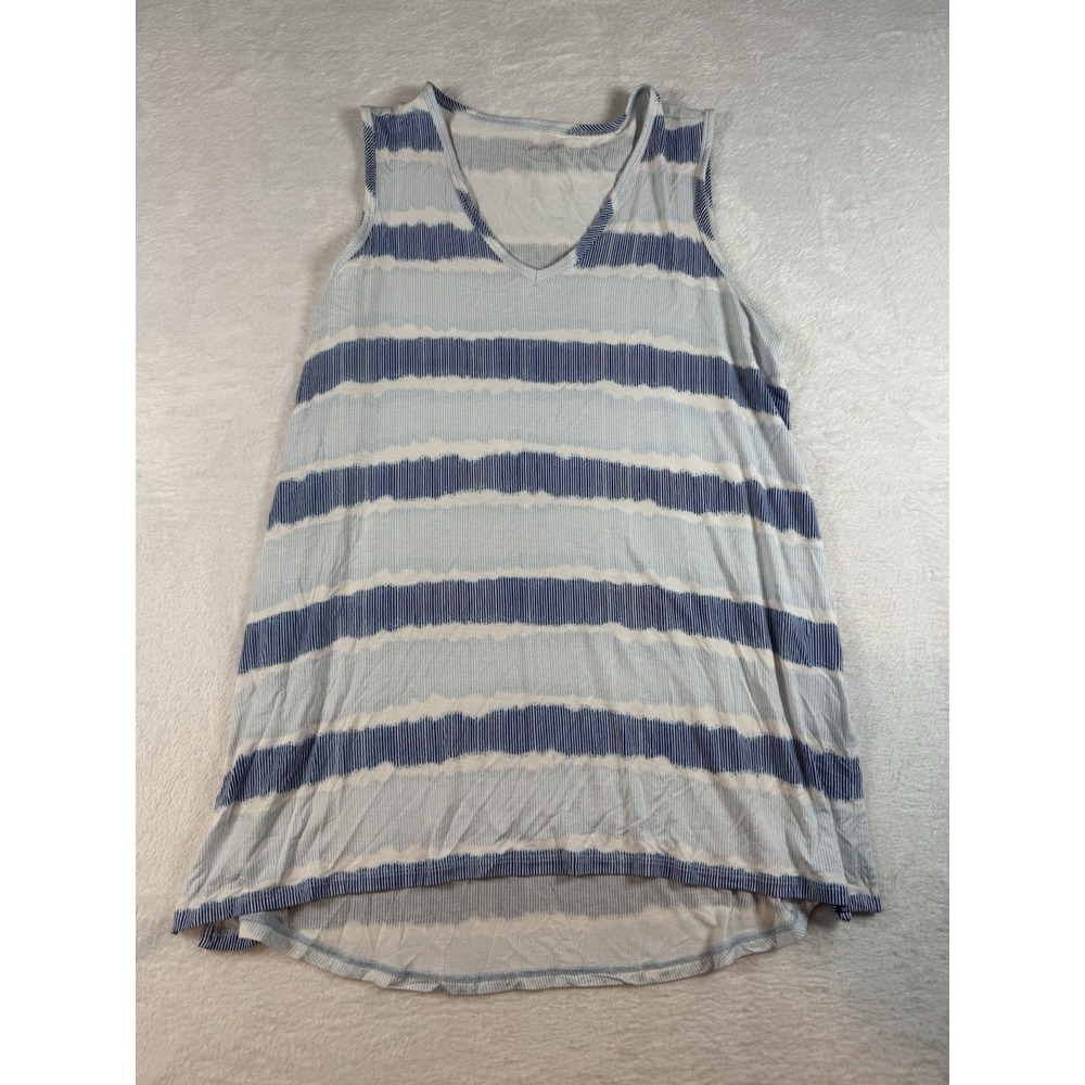 Lands End Striped Sleeveless Tank Top Women's Blue Beach Summer‎ Comfy